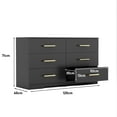 thumbnail image 2 of CoSoTower Black Color Large 6 Drawers Chest of Drawer Dressers Table with Golden Handle, 2 of 6