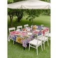 thumbnail image 4 of Outdoor Tablecloth with Umbrella Hole for Patio/Picnic/Party/Camping, Purple Pink Floral Waterproof Table Cloth Rectangle Table Cover Washable, Spring Farmhouse Country Vintage Flower (60"x 102"), 4 of 8