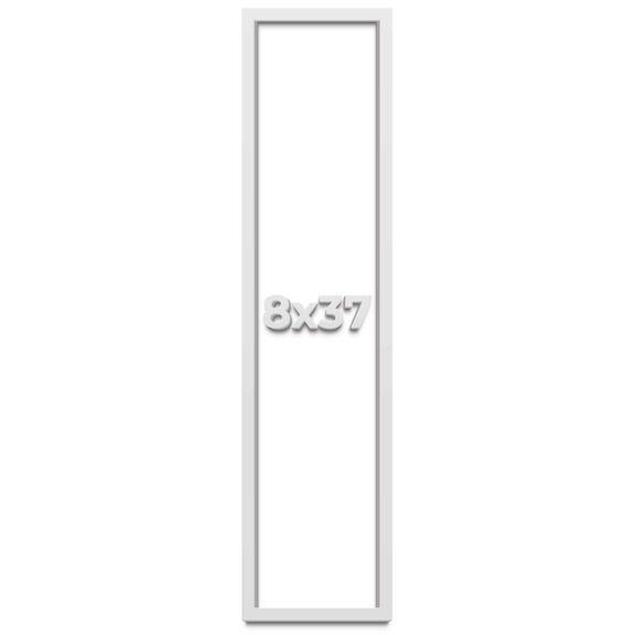 8x37 Shadow Box Frame White | 1 Inches Deep Real Wood Contemporary Shadowbox Display Frame | UV
