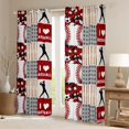 thumbnail image 3 of Feelyou Cartoon Baseball Print Black Out Curtains, Sports Player Curtains Pack of 2 (42x63 Each), Red Stripes Patchwork Bedroom Curtains, Curtains and Drapes Decor, 3 of 7