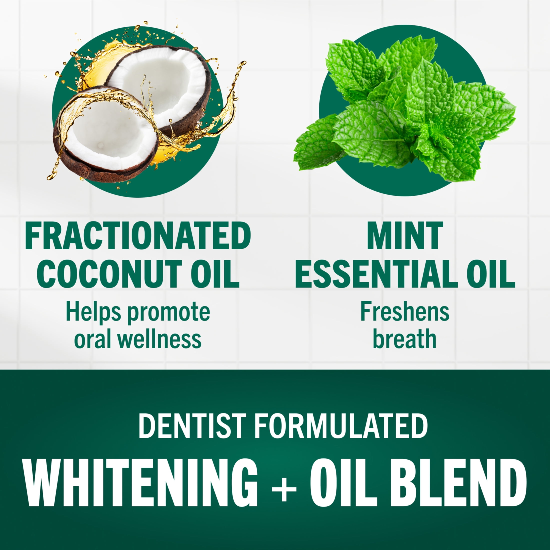 TheraBreath Whitening + Oil Blend Oral Rinse, Alcohol-Free Mouthwash, Smooth Mint, 10 Fl Oz