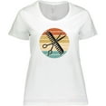 thumbnail image 3 of Inktastic Hair Stylist Gifts Barber Retro Sunset Women's Plus Size T-Shirt, 3 of 5