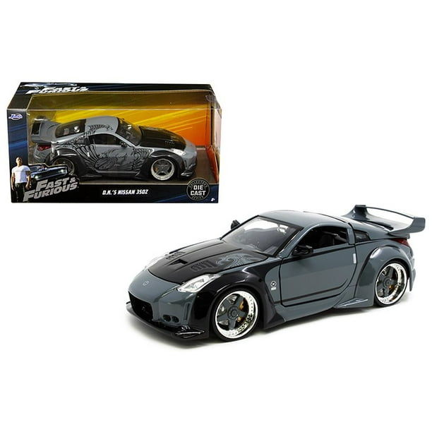 D K S Nissan 350z Gray And Black Fast Furious Movie 1 24 Diecast Model Car By Jada Walmart Com Walmart Com