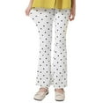 thumbnail image 2 of NAISIBABY Girls Leggings Pants, Flared Leg Elastic Waist Polka Dot Casual Cotton Stretchy Pants White 11T, 2 of 4