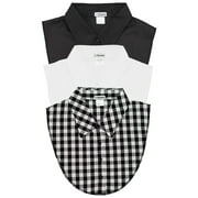 3Pack of Black, White and Gingham Plaid Collared