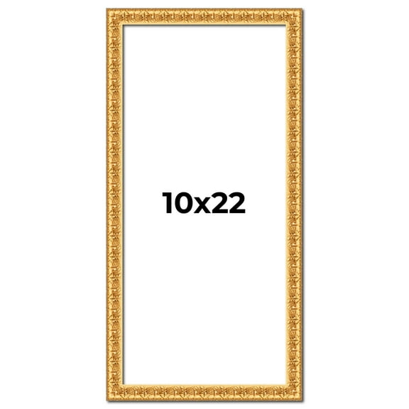 10x22 Frame Gold Real Wood Picture Frame Width 1 inches | Interior Frame Depth 0.5 inches | Edwina