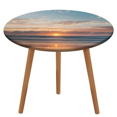 

Bybiment Round Fitted Tablecloth with Elastic Edge Beautiful Sunrise Pacific Ocean Pottsville Decorative Tablecloth Table Cover 47 Inch