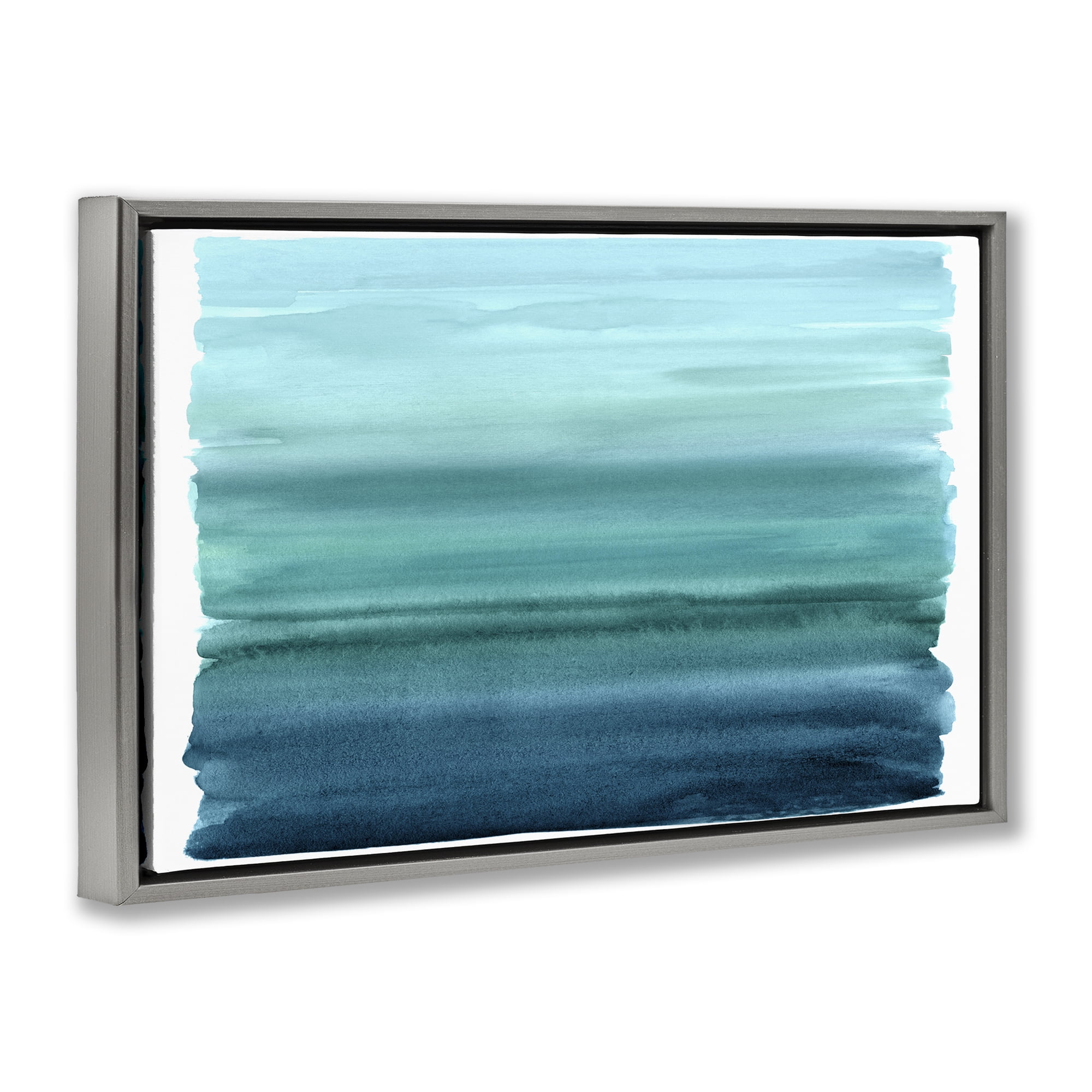 Stupell Industries Ombre Teal Gradient Gray Framed Floater Canvas Wall Art, design by Allie Corbin
