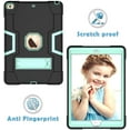 thumbnail image 2 of Kids iPad Case for iPad 9th / 8th / 7th Generation (2021/2020/2019) 10.2 Inch, Slim Duty Drop Proof Shockproof Protective Cover with Kickstand for Apple iPad 10.2 inch (Black&Aqua), 2 of 14
