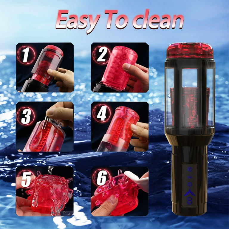 AYIYUN Thrusting Male Masturbator Sex Toys for Men 4 in 1 Stroker 9  Rotating & 9 Telescopic & 9 Vibrating & 7 LED Light Modes Automatic Adult  Toy for Self-Pleasure Masturbation