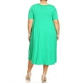 thumbnail image 3 of MOA COLLECTION Women's Plus Oversize Solid Casual Loose Fit Short Sleeve Jersey Knit A-Line Midi Dress, 3 of 5