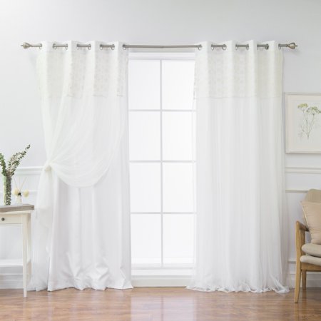 Full Overlay Panels - Best Home Fashion Irene Floral Lace Overlay Curtain Panel Pair