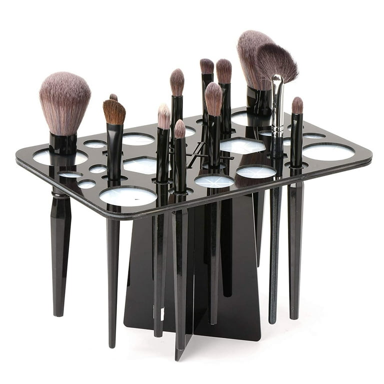 Makeup Brushes Drying Rack, Brushes Dryer, Collapsible 28 Slot Acrylic  Brush Holder Stand Tree Tray Support Display for Makeup Artist Acrylic Nail