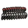 thumbnail image 2 of Golf Iron Headcover Club Head Cover Club Head Cover Protection Sticker Closure Black+Red, 2 of 9