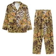 thumbnail image 3 of Kuiaobaty Butterfly Leopard Print Womens Pajamas Set Long Sleeve Button Down T-Shirts with Loose Long Pants Pajamas Set Home Apparel Sleepwear, Size XL, 3 of 7