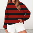 thumbnail image 2 of Bovemsi Sweatshirt for Women Women's Hooded Striped Retro Printed Fashionable Sportswear Long Sleeved Pullover Top Comfort Hoodie, 2 of 4