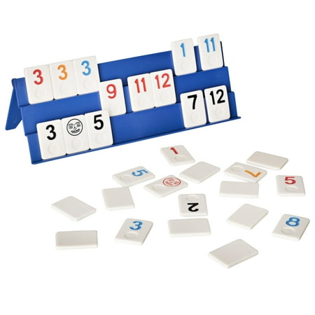 Point Games: Full Size Rummy Game Set with 106 Tiles and Four 3 Tier Exclusive Playing Racks in Super Durable Travel Bag