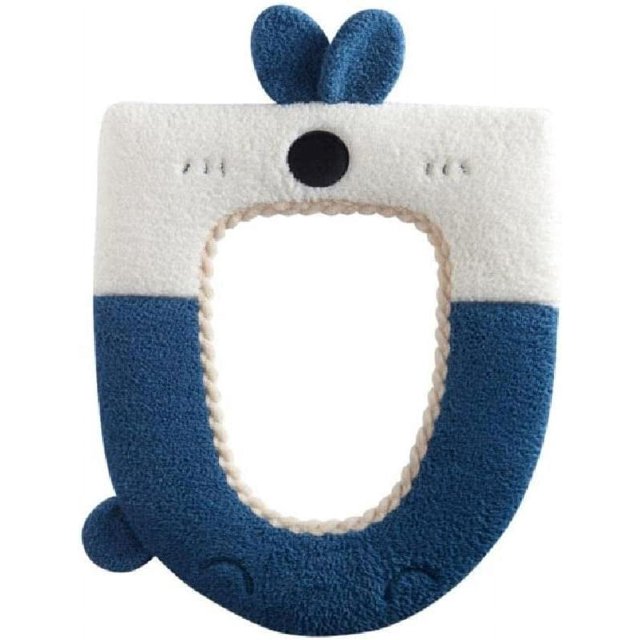 Fundas de asiento de inodoro de punto lavables, cojín de asiento de inodoro suave y grueso, alfombrilla de inodoro con dibujo bonito, fácil de limpiar