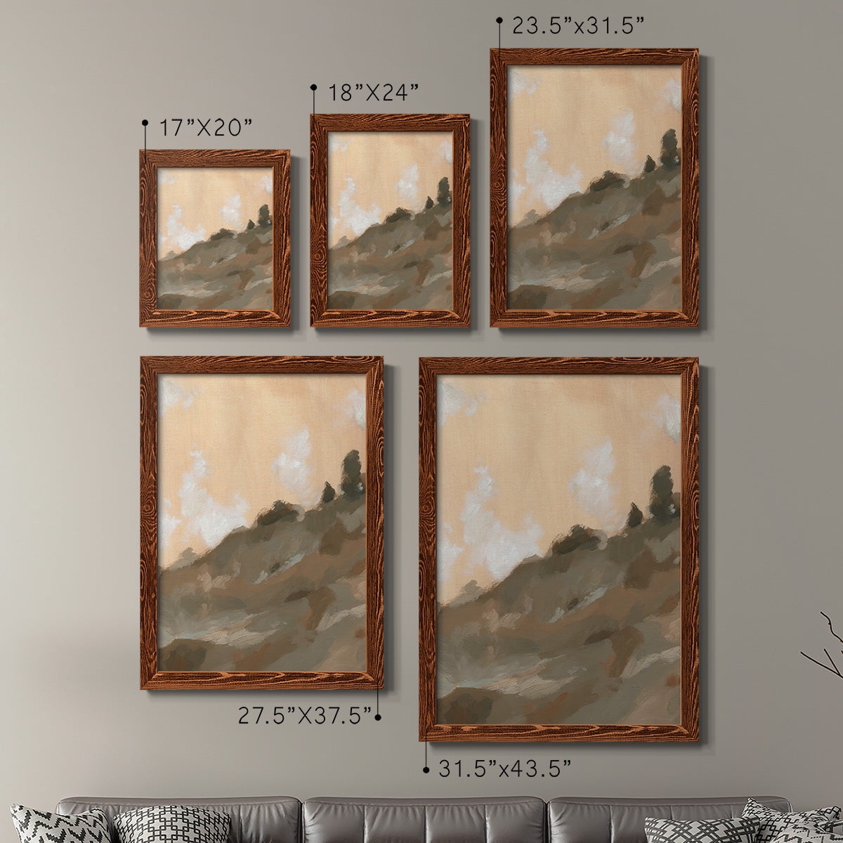 Hillside Walking Path III - Premium Framed Canvas 2 Piece Set - Ready to Hang