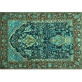 thumbnail image 1 of Ahgly Company Indoor Rectangle Persian Turquoise Blue Traditional Area Rugs, 5' x 7', 1 of 4