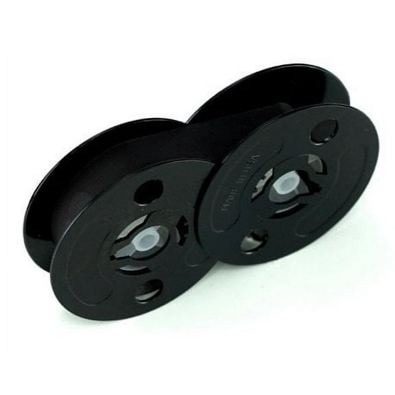 NEW UNIVERSAL BLACK CLOTH TYPEWRITER RIBBON, TWIN SPOOL 1/2' X 10 YARDS; GRC T2-77, SUPERIOR REPLACEMENT. (GRC T2-77B)