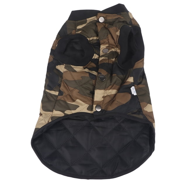 Abrigo para perro, poliéster, algodón, acolchado, estampado de camuflaje, sin mangas, otoño e invierno, ropa cálida para mascotas, perros pequeños, medianos y XS