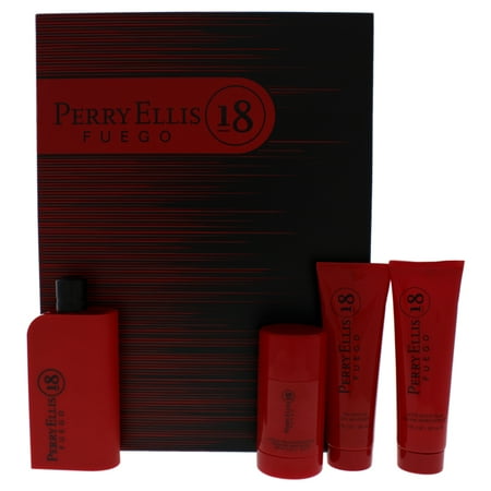 Perry Ellis 18 Fuego by Perry Ellis for Men - 4 Pc Gift Set 3.4oz EDT Spray, 3oz Shower Gel, 3oz After Shave Balm, 2.75oz Deodrant Stick