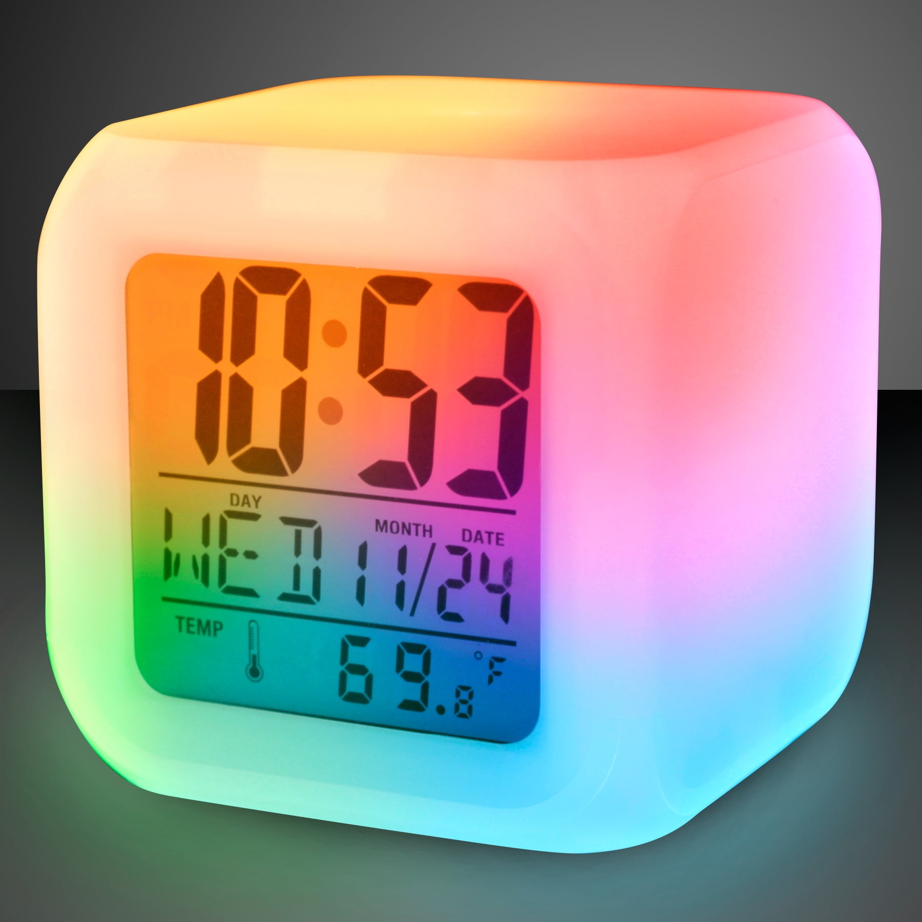 Hello Kitty Kid Cute Changing Clock LED 7 Color Digital Alarm Room Sleep Deco 