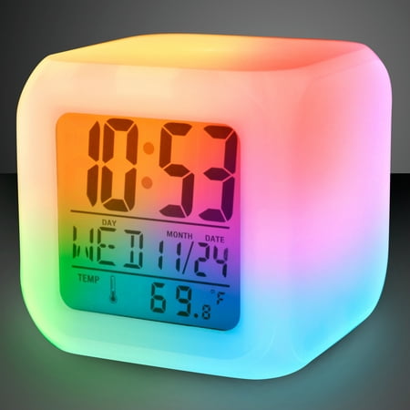 FlashingBlinkyLights Light Up Color Change LED Digital Travel Alarm (Best Travel Alarm Clock With Light)
