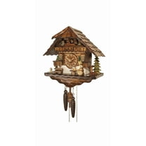 Cuckoo Clock Black Forest house with moving beer drinker EN 4592