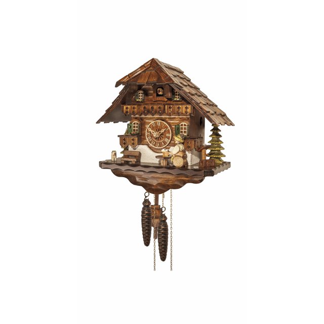 Cuckoo Clock Black Forest house with moving beer drinker EN 4592