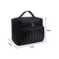 thumbnail image 7 of Makeup Bag Portable Travel Cosmetic Bag Makeup Tools Organizer with Handle and Divider, Black, 7 of 7