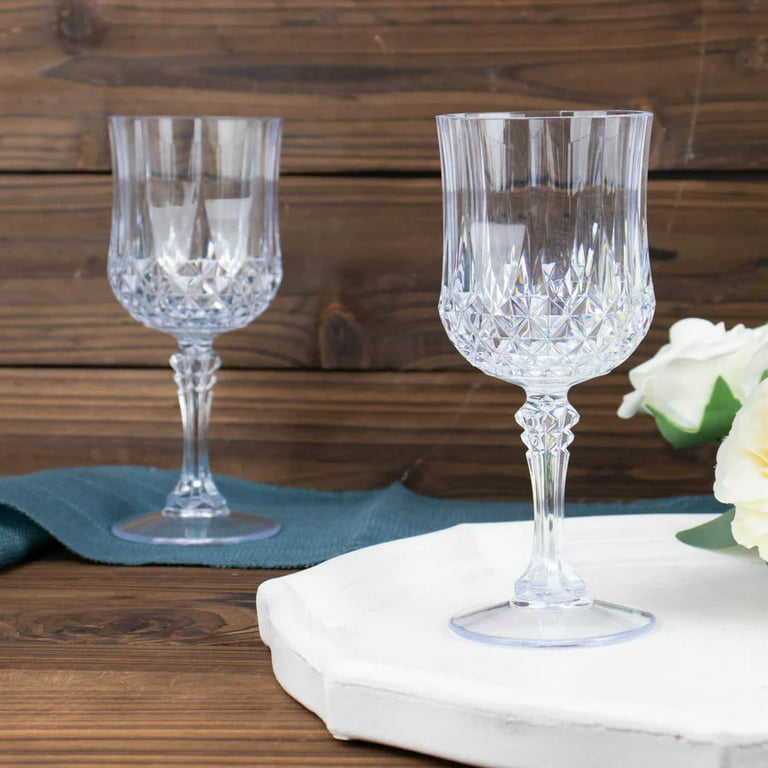 Plastic Glasses - Crystal Cut Wine Goblet