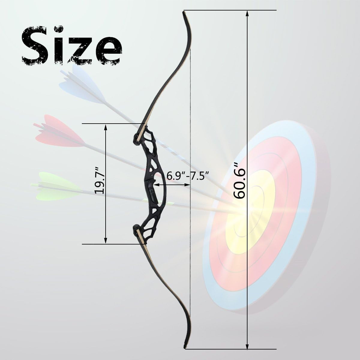 AME  62" Take down Hunting Recurve Bow Metal Riser 30 35 40 45 50 55 60  Lbs Right Handed（30lbs）