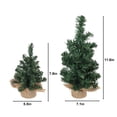 thumbnail image 4 of PULLIMORE 2PCS Tabletop Mini Christmas Tree, 7.9" / 11.8" Artificial Miniature Pine with Linen Base for Christmas Decorations, Dining Table, 4 of 9
