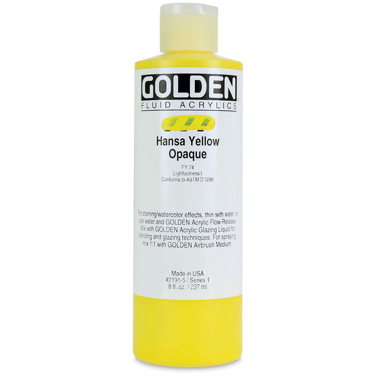 Golden - Fluid Acrylic - 8 oz. Bottle - Hansa Yellow Opaque