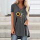 thumbnail image 1 of Pntutb Mujer Casual Tallas grandes Impresión Cuello en V Manga corta Camiseta larga Blusa top Pntutb Pntutb-5857, 1 of 5