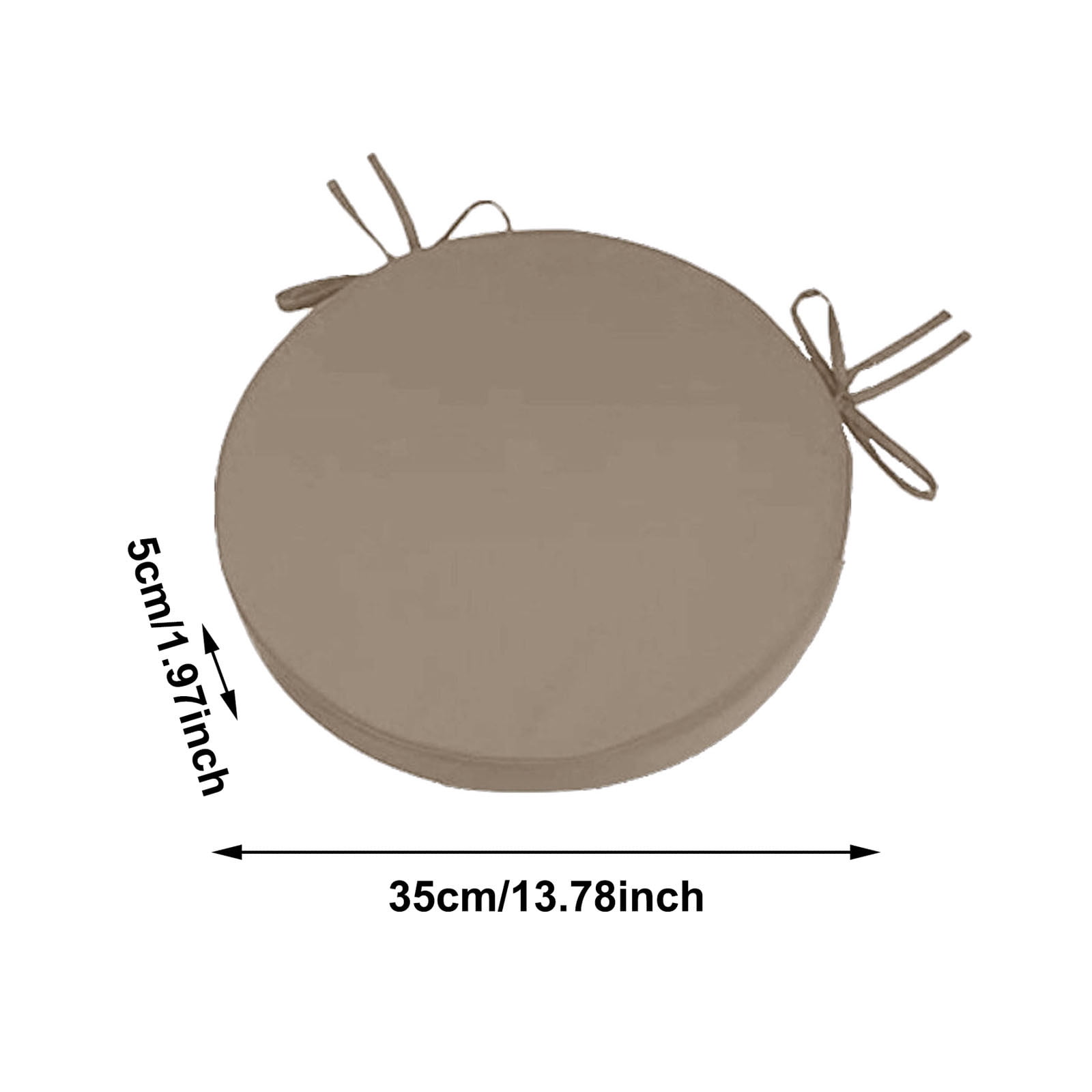 Round Outdoor Chair Cushions with Ties 13.78'' Waterproof Patio Seat Cushions for Bistro Chairs, Removable Machine Washable Covers, Fade Resistant Garden Furniture Cushions, Non- Round Chair Pads