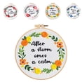 thumbnail image 2 of EastVita Embroidery Kit, Embroidery Starter Kit with Embroidery Cloth, 3 Needles, Frame, Thread, DIY Motivational Floral Needlepoint Kit for Living Room, Bedroom, 2 of 8
