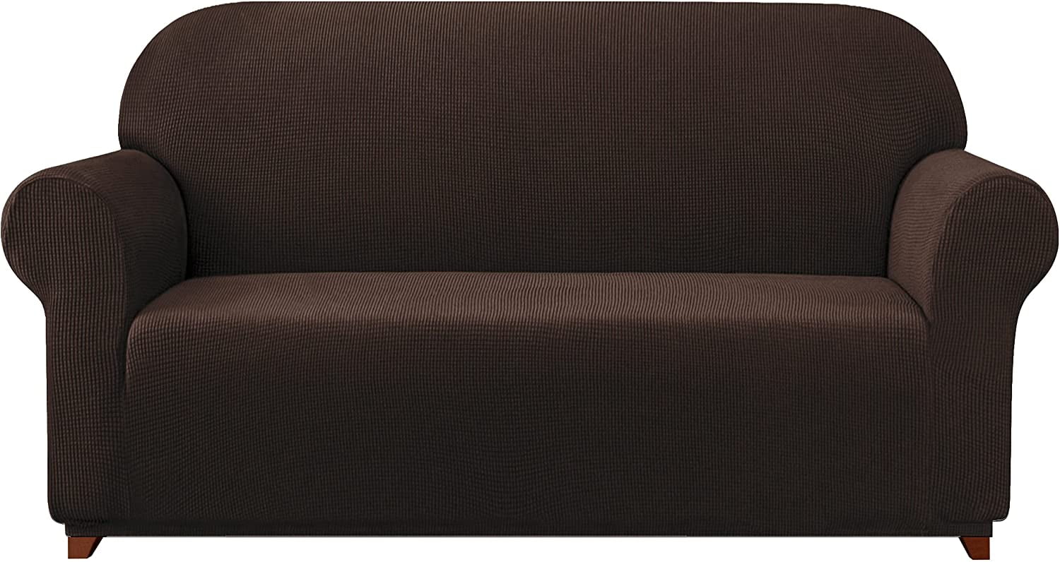 Subrtex 1-Piece Stretch Sofa Slipcover Non Slip Couch Cover (Sofa, Chocolate)