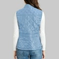 thumbnail image 5 of larppty Women's Vest, Stand Collar Lightweight Zip Up Front Quilted Padded Vest for Women (Light Blue, L), 5 of 6