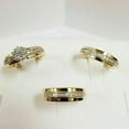 thumbnail image 2 of 2.5ct Round Cut Diamond His & Her Engagement Trio Ring Set in 14k Yellow Gold Plated Silver -5, 2 of 2