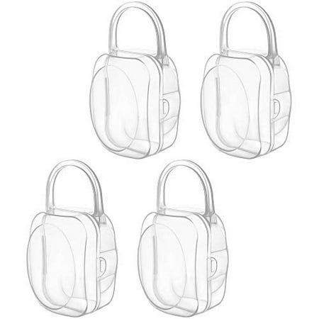 LANEYLI Pacifier Case Pacifier Holder Binky Holder Case Pacifier Box for Diaper Bag Home Travel Outdoor Activities 4 Pack Transparent