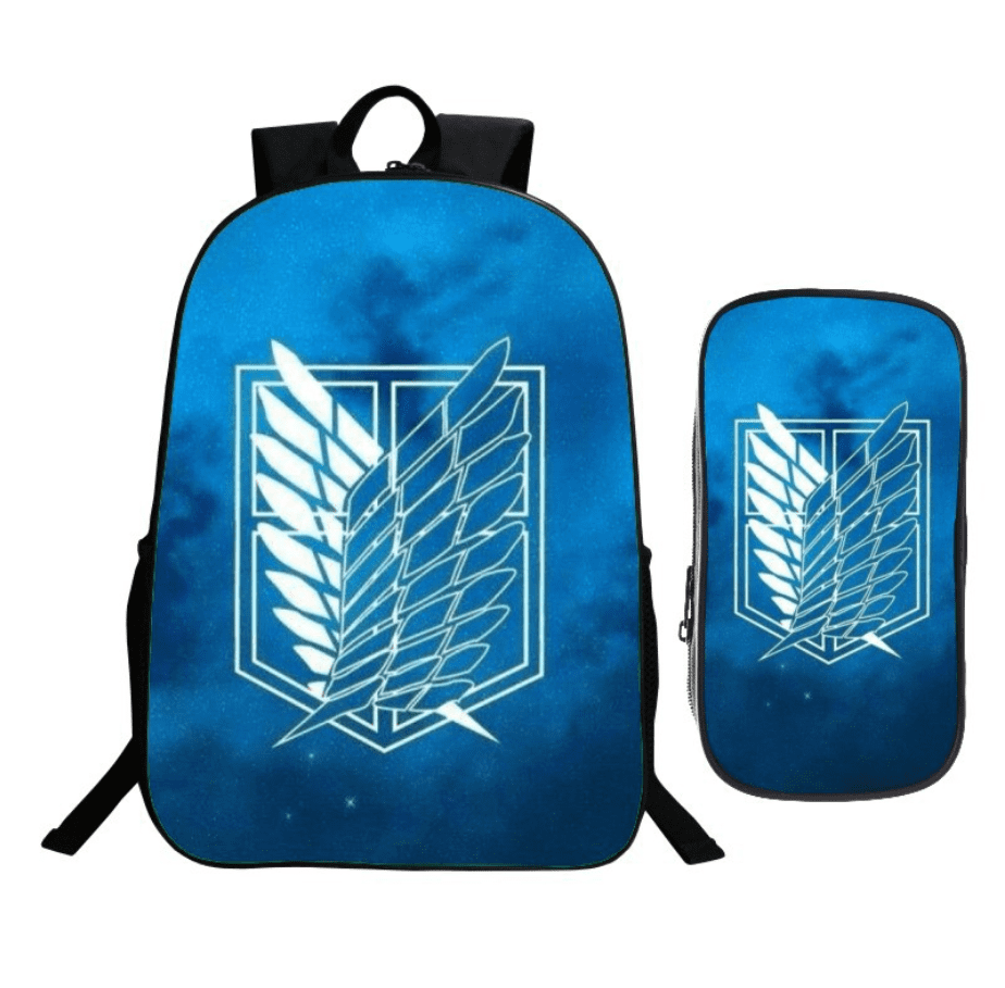 Large Attack on Titan Backpack Canvas Rucksack Anime cosplay Dual Wings Freedom 