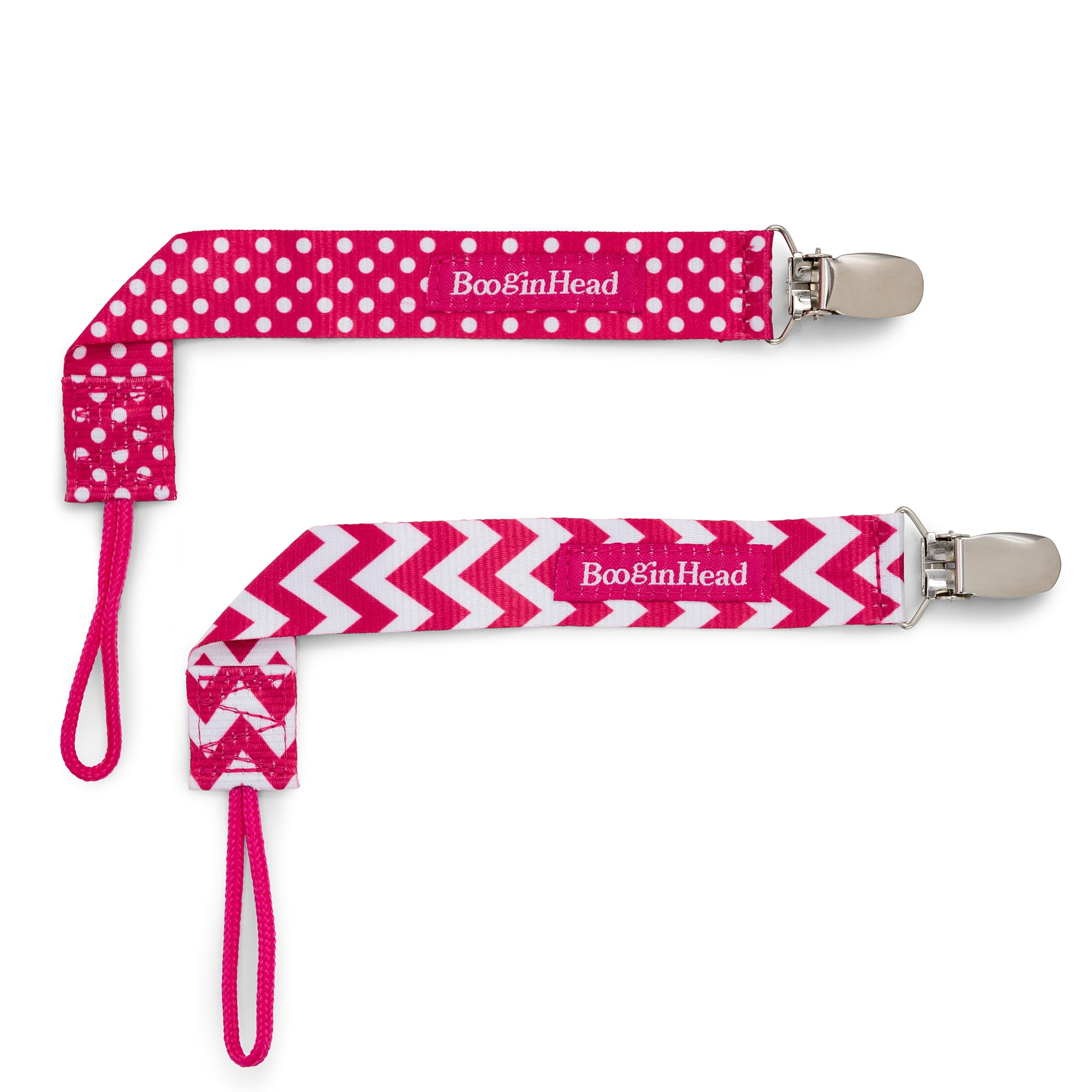 BooginHead Universal Pacifier Clips, Infant Toddler Boys and Girls, Pink Arrows Chevron Mint