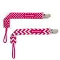 thumbnail image 2 of BooginHead Universal Pacifier Clips, Infant Toddler Boys and Girls, Pink Arrows Chevron Mint, 2 of 11