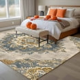 thumbnail image 4 of Vintage Floral Pattern Washable Area Rug 6 x 9 ft Bohemian Retro Traditional Flower , Soft Non Slip Rugs Stain Repellent Indoor Felt Carpet for Living Dining Room Bedroom Home Office, 4 of 9