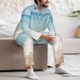 thumbnail image 7 of Yiaed Starfish in Beach Print Men’s Pajamas Set - Long Sleeve Button Down Sleep Shirt and Pajama Bottoms Sleepwear Set Mens Pjs Sets Men's Pajama Bottoms-Large, 7 of 7