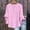 Hot Pink, variant on RKSTN Womens Tops Cotton Linen Blend Shirt Summer Solid Color Ruffled Three Quarter Sleeves Button up V Neck Loose Fit Versatile Daily Casual Wear Blouses