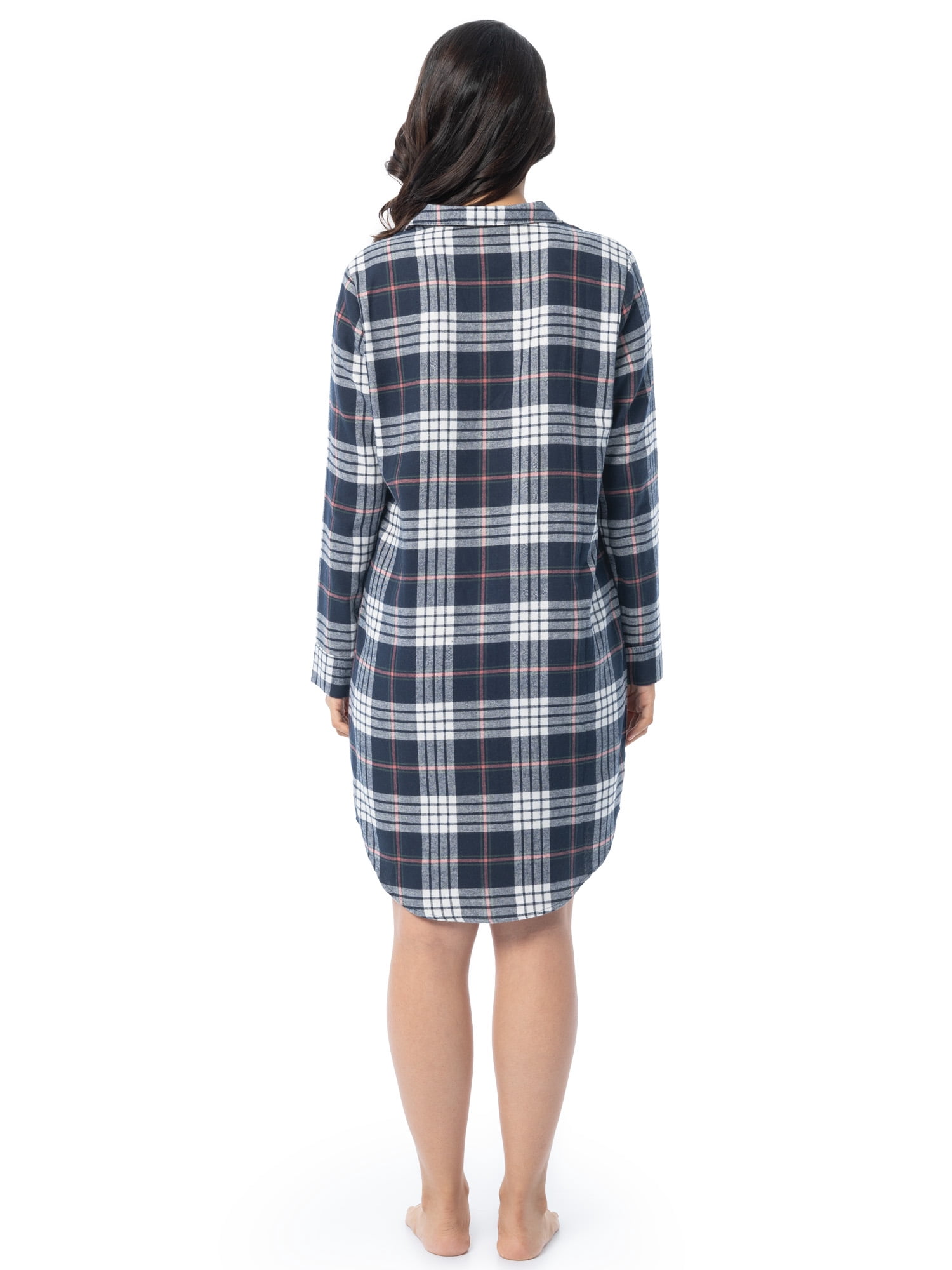 Fruit of the Loom Women's Beyond Soft Long Sleeve Button Down Flannel Sleepshirt, Sizes S-4X
